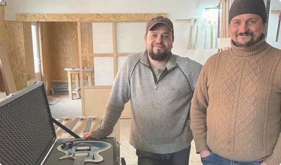 Brothers-Luthiers Vadim and Dima Gavrylenko in Valiant workshop, 2022